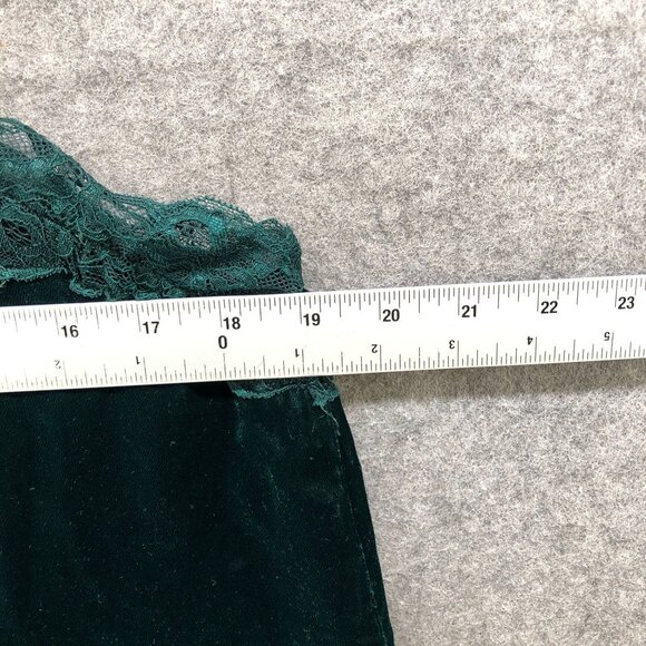 J.O.A. Velvet Cami Top Womens M Emerald Green V-Neck Lace Trim - Picture 6 of 9